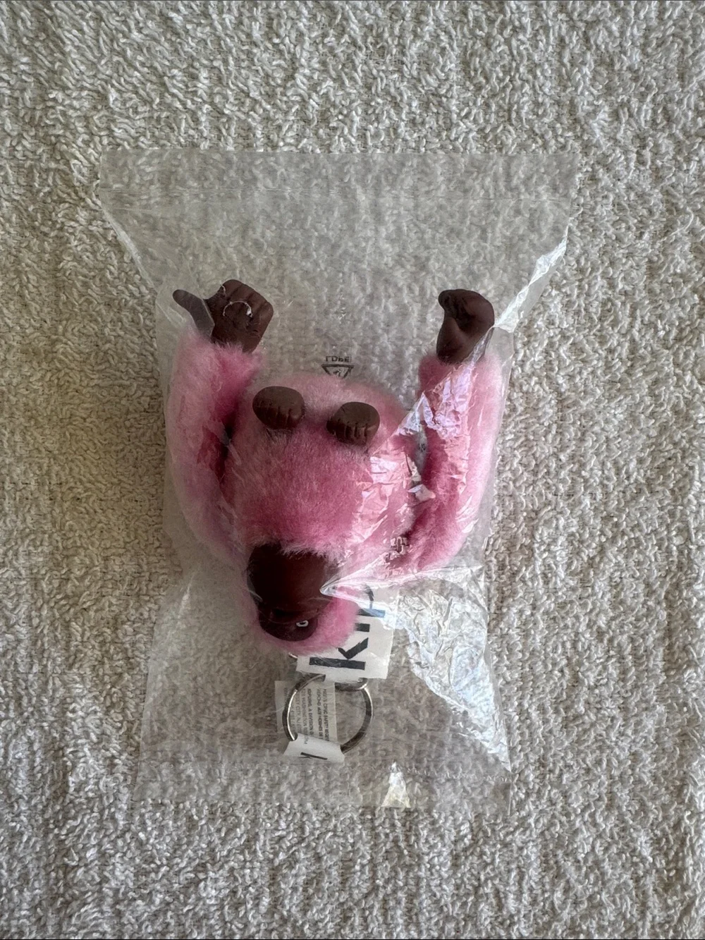 Kipling Pink Frosting Plush Monkey Keychain Bag Charm